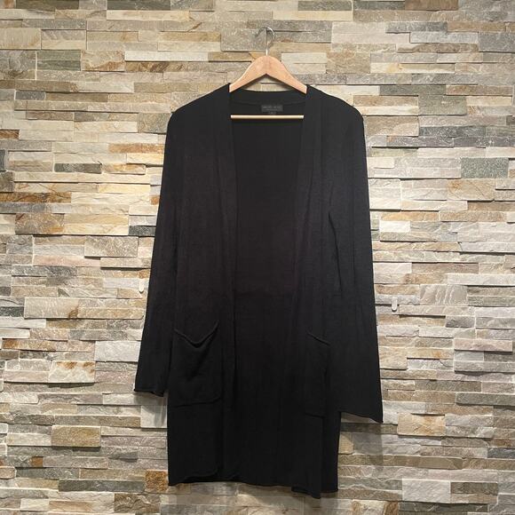 Barefoot Dreams M Black Cardigan | CozyChic Ultra Lite, Duster, Drawstring - Picture 3 of 10